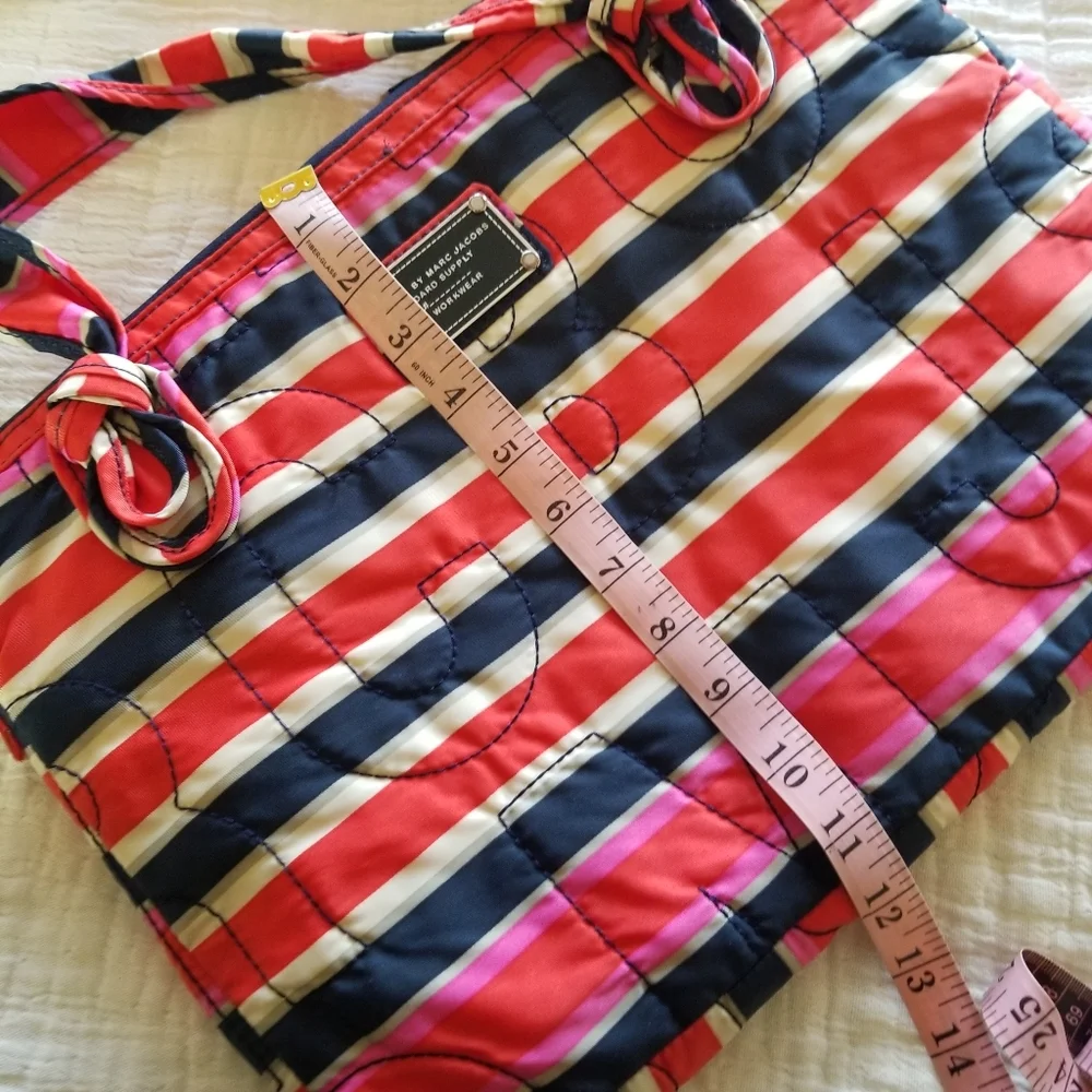 Marc by Marc Jacobs Striped Laptop Bag in Pink, Red, Navy & White